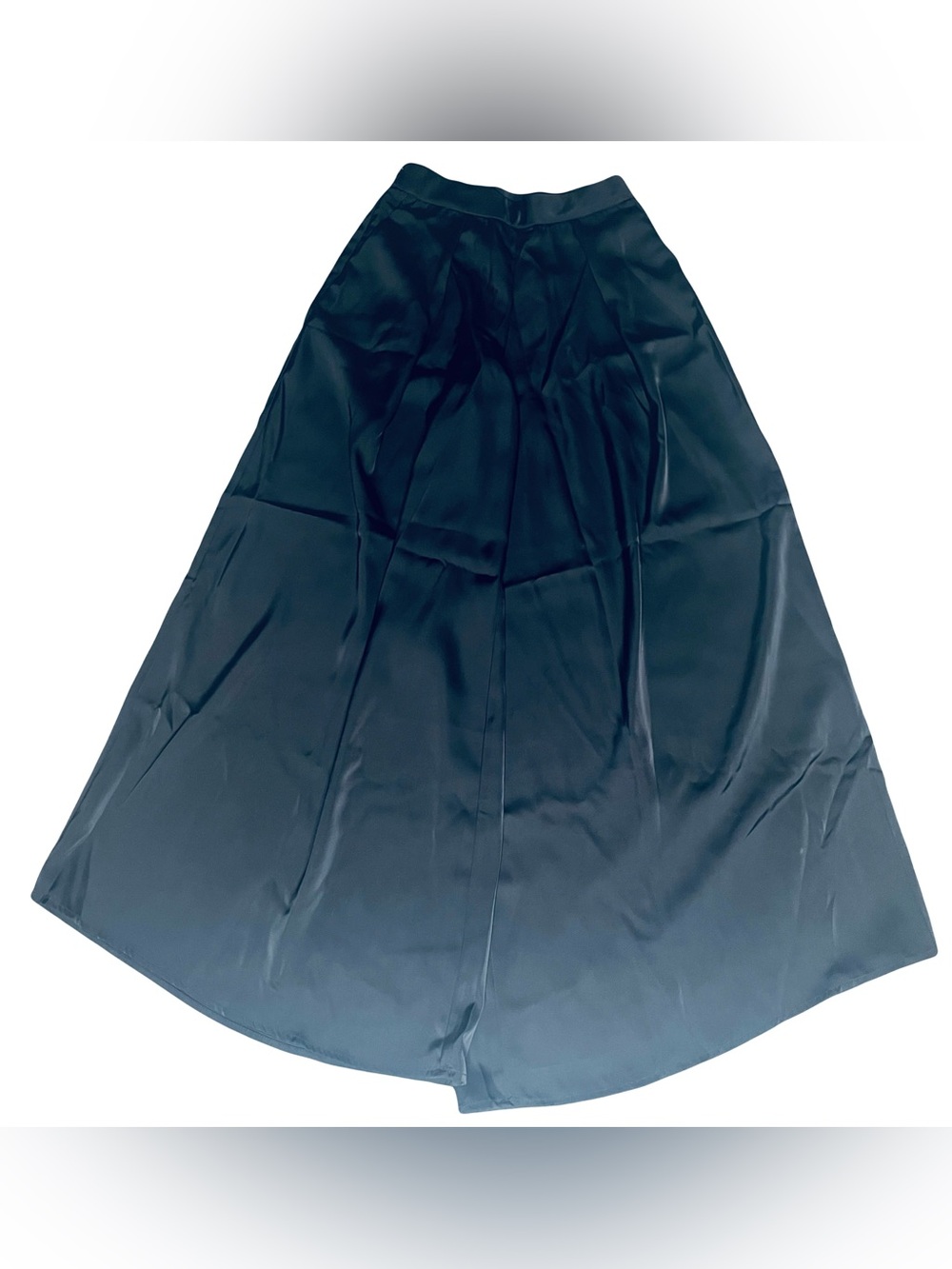 Halara Pants Black Satin Wide Leg Palazzo High Rise Pleated Minimalist Glam Luxe